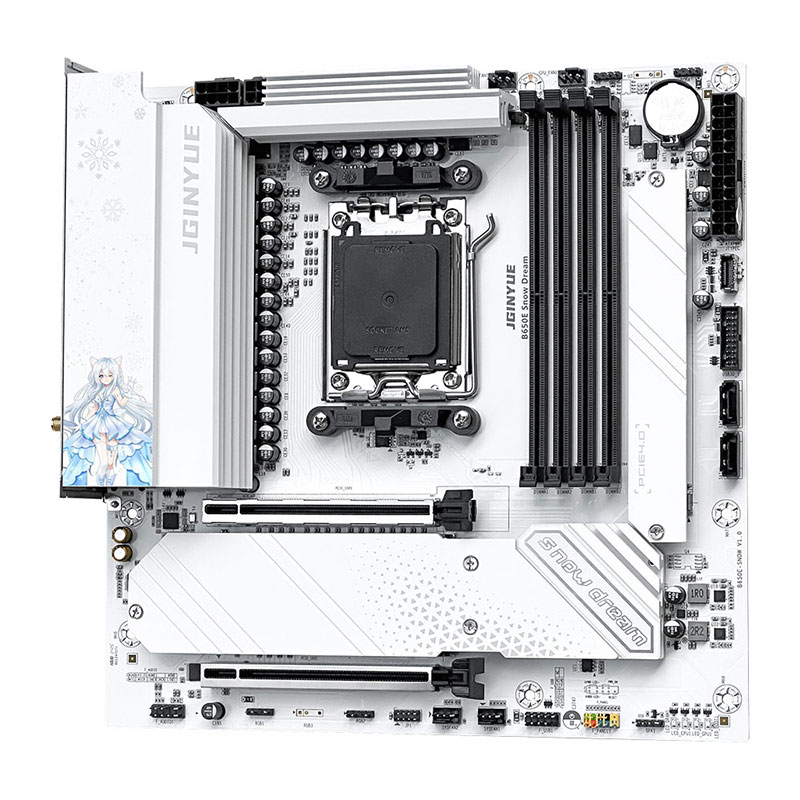 Placa-Mãe JGINYUE B650E Snow D - Am5 Micro Atx Pcie 5.0 Motherboard avaliação e preço